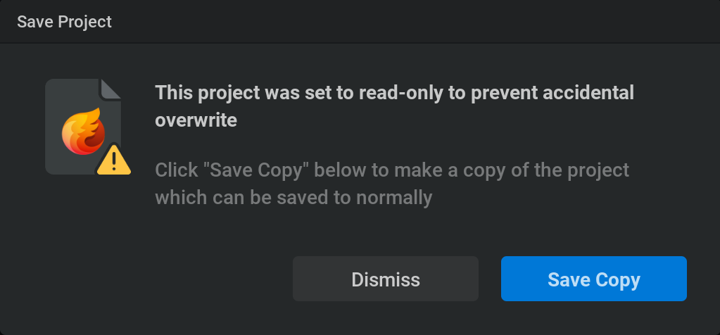 save read only prompt